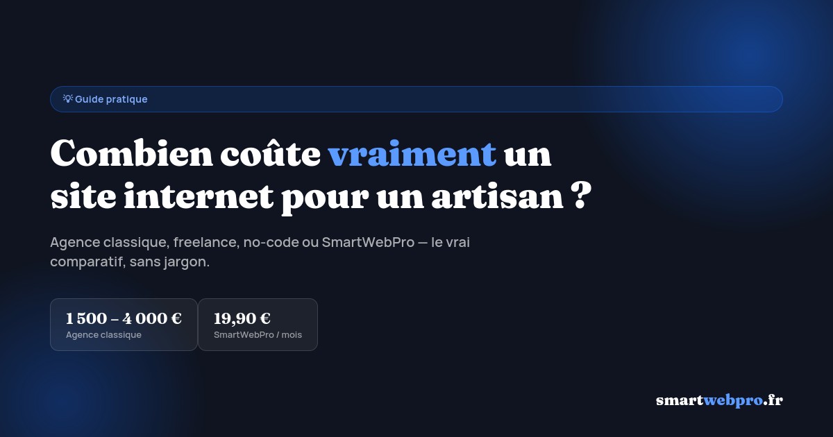 Combien coûte vraiment un site internet pour un artisan en 2026 ?